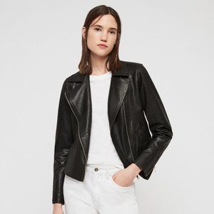 All Saints Vela Leather Biker Jacket, Size 4